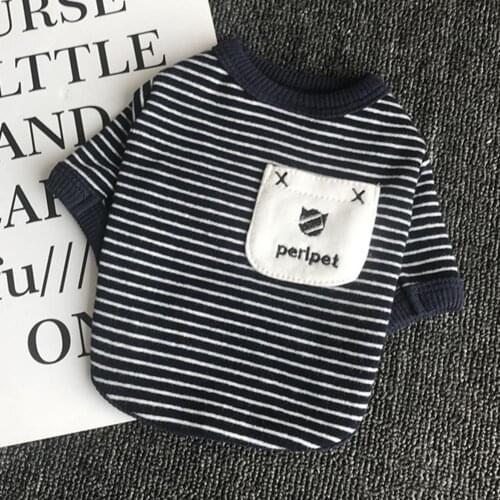 Pet Vest Striped Design Breathable Short Sleeve Puppy Fashion T-shirt for Spring