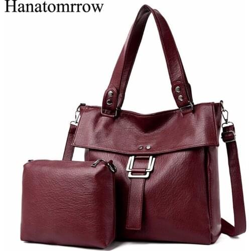 Famous Brand Women Handbags Pu Leather Soft Ladies Shoulder Bags Genuine Leather Large Designer Big Tote Bags