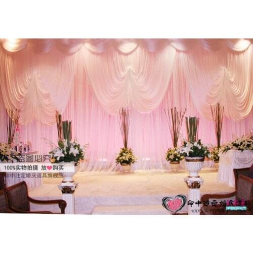 10ft * 20ft cream Wedding Backdrop with beautiful swag Wedding Decoration