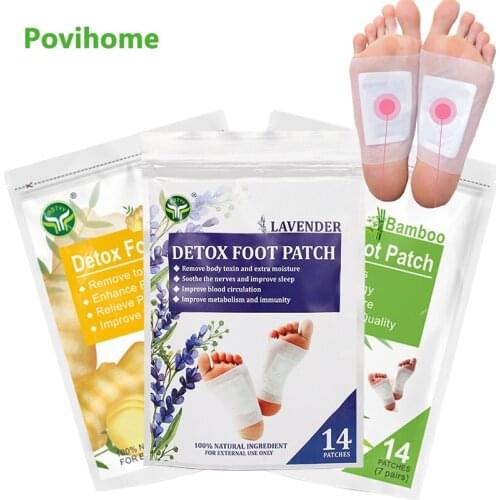 14pcs/bag 3Types Slimming Detox Foot Patch Absorb Toxins Body Keep Health Plaster Beauty Ginger Lavender Bamboo Vinegar Pads