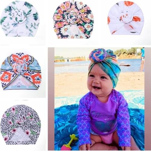 16*16.5 CM Lovely Cartoon Pumpkin Pattern Toddler Hats Fashion Leopard Print Knotted Baby Indian Caps Infant Bonnet Holiday Gift