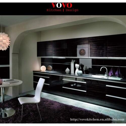 18mm high gloss Zebra wood grain uv kitchen cabinet