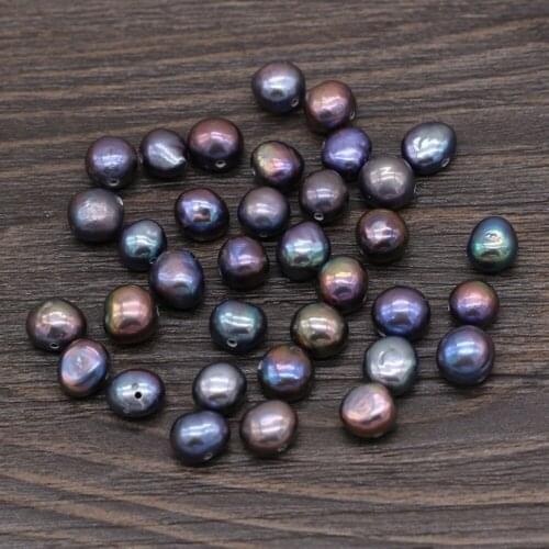 20pcs Natural Freshwater Pearl Beads Black Pearl Loose Beads Hole for Making Jewelry Necklace Bracelet