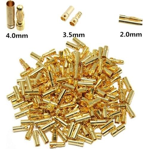 40 pcs 2.0mm 3.5mm 4.0mm Gold-plated Bullet Banana Plug Male Female Connector For RC Battery Motor ESC