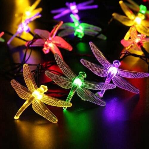 5m 10/20led String Light LED Outdoor Waterproof 220V Dragonfly Insect Light for Courtyard Birthday Party Christmas Decoration