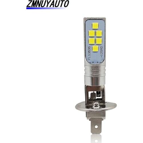 Car Fog Lamp H1 LED Bulb 12SMD 1400LM Super Bright White Car Driving Lamp LED Auto Fog Light 6000K White DC 12V