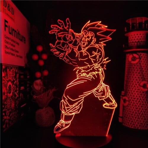 Dragon Ball Night Light Super Son Goku Kamehameha LED Lamp 3D Anime Figure Lampara Manga Bedside Decoration Lighting Kids Lampe