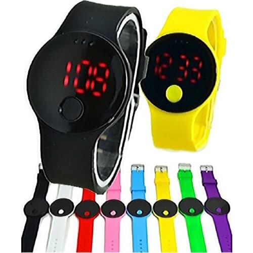 Gnova New Top Fashion Silicone Sport Women Watch LED Digital wristwatch DOT Touch Screen Dial Boys Girls Gift A274