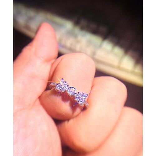 HOT Silver color Sparkling Bow Knot Stackable Finger Rings for Women Micro Pave AAA CZ Valentines Day Gift Jewelry