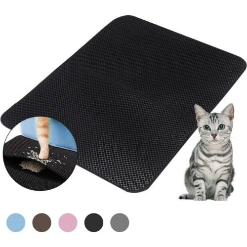 Cat Litter Mat Trapping Mats EVA Double Layer Kitty Litter Box Mat Trapper Scatter Non-slip Waterproof Kitten Clean Pads Cushion