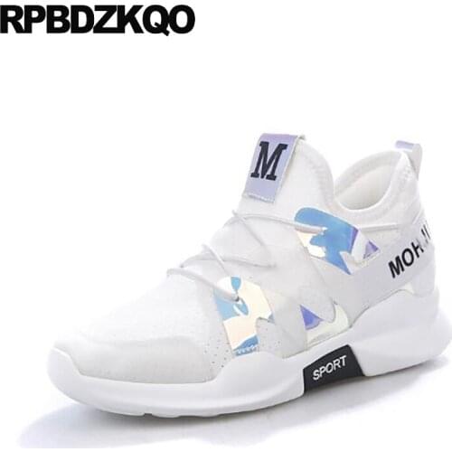 Leisure comfortable designer shoes women luxury 2019 thick sole sneakers elevator lace up white flats muffin breathable trainers