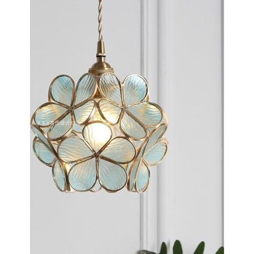 Japanese girls bedroom dormitory old Shanghai Nordic copper restaurant clothing store window cloakroom flower chandelier led