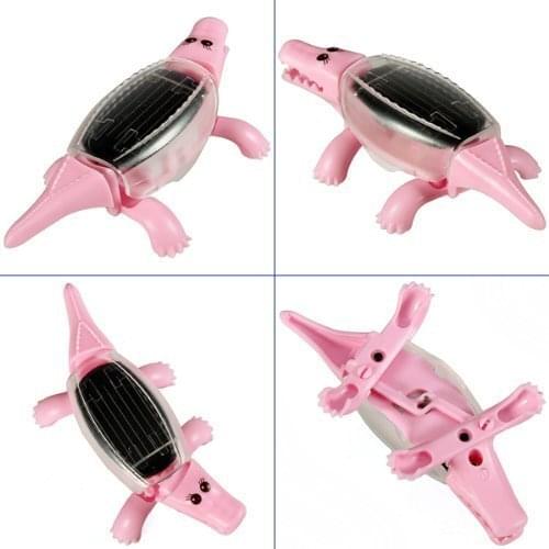 Water & Wood Mini Solar Powered Energy Educational Toy Solar Crocodile Gadget Gift - Random Color Sent
