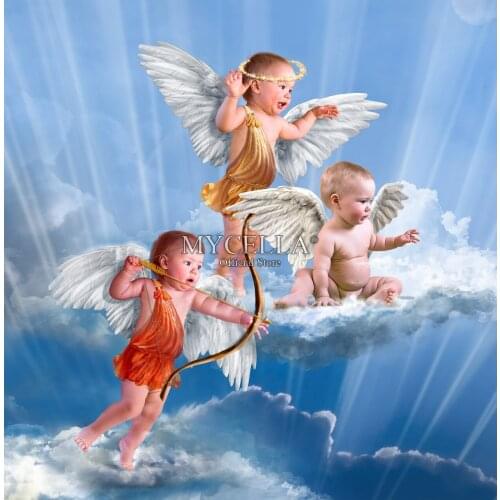 Cartoon Diamond Mosaic 5D Diy Diamond Painting Angell Wall Sticker Diamond Embroidery Needlework Round Rhinestone Home Decor