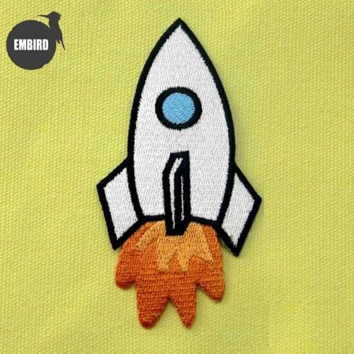 Embird patches iron on appliques for jeans Rocket full embroidered embroidery patches on shoes applique