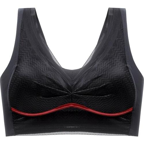 New product strapless plus size bra Lace thin section No steel support gathers invisible push up underwear women