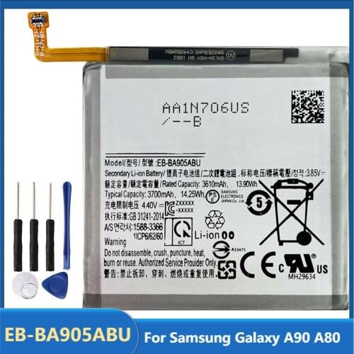 Original Replacement Phone Battery EB-BA905ABU For Samsung Galaxy A90 A80 Rechargable Batteries 3700mAh With Free Tools