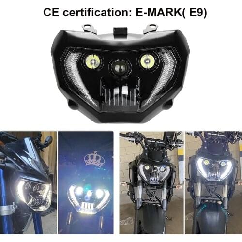 Fz09 Headlight Assembly LED MT09 Front Lighting Indicator LED Light DRL Headlamp E-MARK Motorcycle MT09 MT-09 2014 2015 2016