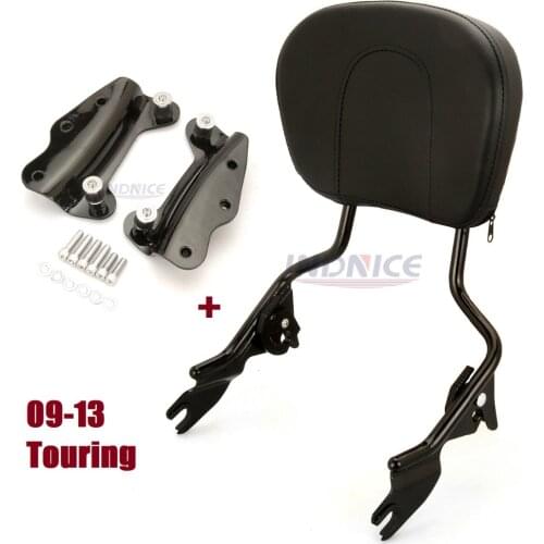 Sissybar Backrest W/ Pad 4 Point Docking Kit For harley Touring Road King FLHR Street Glide CVO Electra 2009-2013