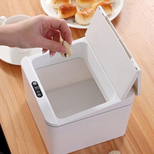 Smart Induction Electric Desktop Trash Can Storage Box Household Tissue Box Kitchen Storage Waste Paper Basket WC Accessories
