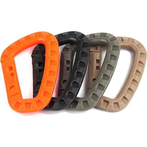 Outdoor Carabiner Snap Hanging Hook Large Plastic Steel Tactical Hanging Buckle Clip Camping Backpack Bag EDC Carabiner Kit 1PC