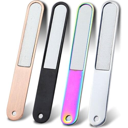 1pcs Nail File Stainless Steel Double Side Nail File Metal Sapphire Buffer File Manicure Files for Salon Home and Travel