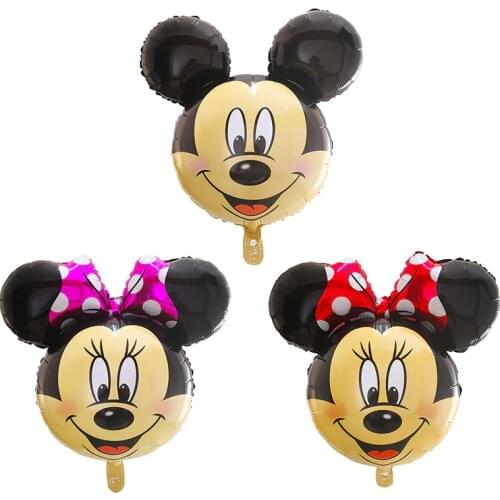 10/20/50pcs Big Cartoon Mickey Minnie Head Foil Balloons Baby Shower Happy Birthday Party Decoration Helium Globos Kids Toy Gift