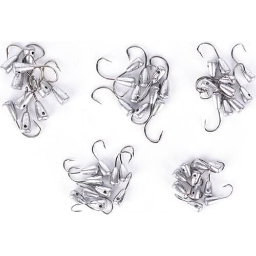 10pcs Japan Overturned Hook Tin Jig Head Stand Hooks Titanium Tungsten Barbed Fishhook 2#/4#/6
