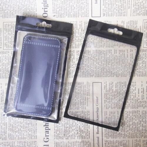 100pcs Transparent mobile phone case jewelry packing bags zipper ziplock flat bag with handle