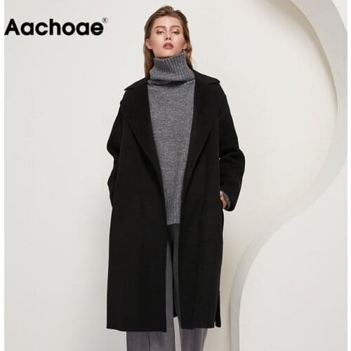 Aachoae Womens Black Coats