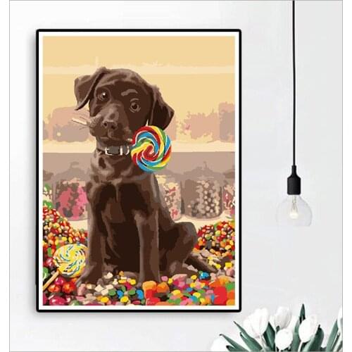 SNA 5D DIY Diamond Painting animal Cat dog Rhinestones Pictures Diamond Embroidery Animal Mosaic Moon Wall Art Decoration