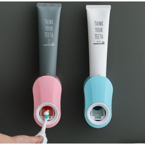 1pc Automatic Toothpaste Lazy Dispenser Wall Mount Stand Toothpaste Squeezer Holder Toothbrush Holder Bathroom Accessories Set