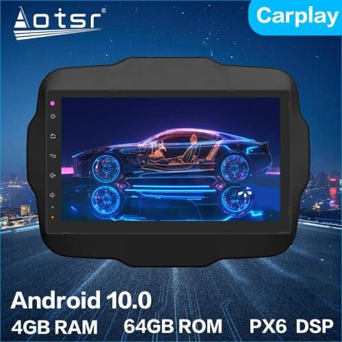Aotsr Android 10.0 4+64G Car Radio Player GPS Navigation Car Stereo Multimedia Player For Jeep Renegade 2016 - 2017 DSP Carplay