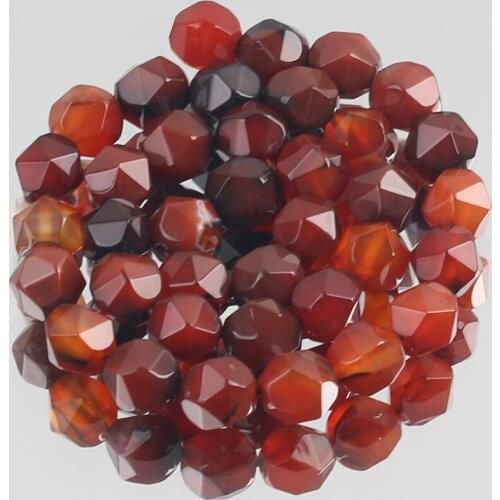 Natural Faceted Black Red Agates Onyx Stone Loose Spacer Beads for Jewelry Making DIY Bracelet Necklace 15" 6/8/10mm Wholesale