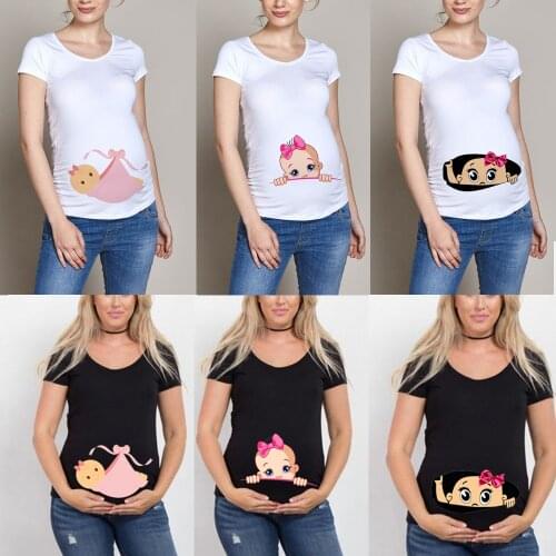 Women Pregnancy T-shirt Its A Girl Baby Print Pregnant Maternity T Shirts Funny Pregnant Women Summer Tees Pregnant Tops