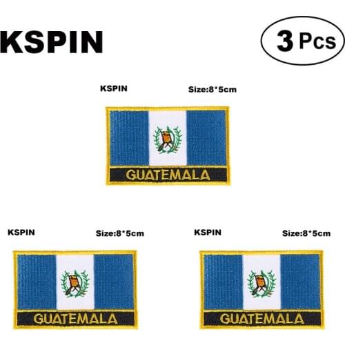 Guatemala Rectangular Shape Flag patches embroidered flag patches national flag patches for clothing DIY Decoration
