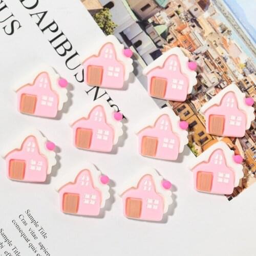 20Pcs/lot Kawaii Resin Snow House Flatback Cabochon for Hair Bows Center Accessories DIY Scrapbooking Craft Christmas Decoration