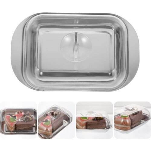 Butter Dish Box Stainless Steel Cheese Storage Tray Container Butter Hokder Food Serving Dish With Lid Keeper Tool For Kitchen