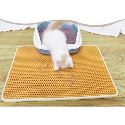 Cat Litter Mat Waterproof Pet Double EVA Layer Non-slip Foldable Kitten Sand Pads Layer Litter Box Cleaning House Cats Toilet