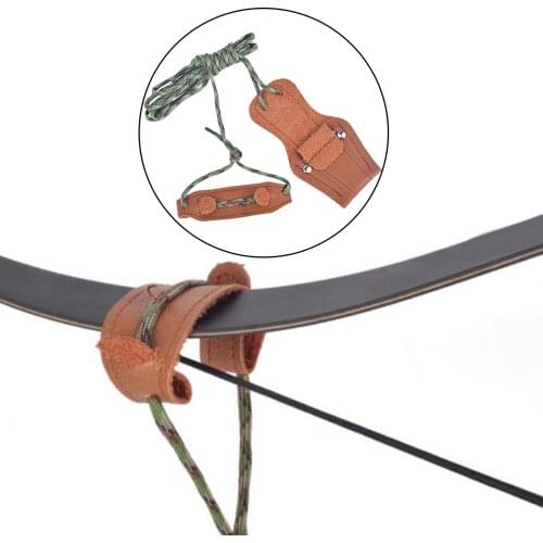 Leather Bow Stringer Archery Rope Bowstring Tool for Traditional Long Bow / Recurve Bow 153.5cm Outdoors Recurve Bow Stringer