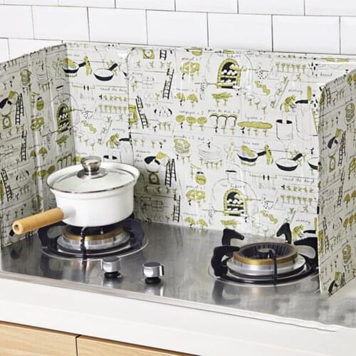 Kitchen Gadgets Oil Splatter Shield Guard Screens Aluminium Foil Gas Stove Foldable Splash Proof Baffle Plate Cooking Tools Hot