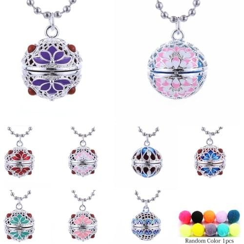 Lotus Aromatherapy Open Locket Pendant Necklace Exquisite Fashion Lifting Party Aroma Jewelry Perfume Essential Oil Diffuser Box