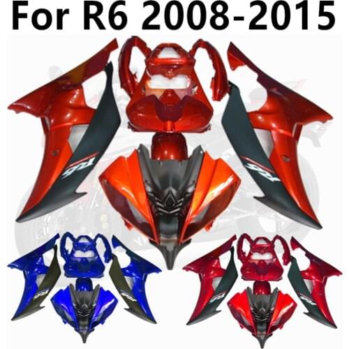 Motorcycle for YAMAHA R6 2008-2015 Full Fairing Kit YZF600 08-09-10-11-12-13-14-15 ABS Orange R6 and Matte Black