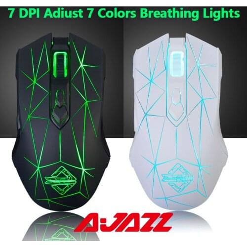 Ajazz AJ52 USB Wired Gaming Mouce 2500DPl RGB Backlight Ergonomic Gamer Computer Mice Optical Sensor for Office Laptop PC Gamer