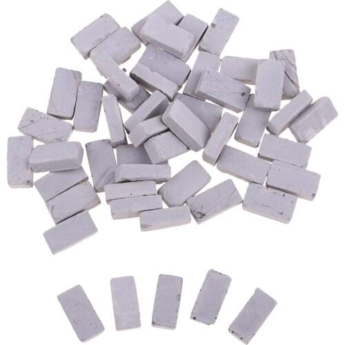 Pack of 50 1/16 Scale Miniature Brick Model Gray for DIY Project Dollhouse
