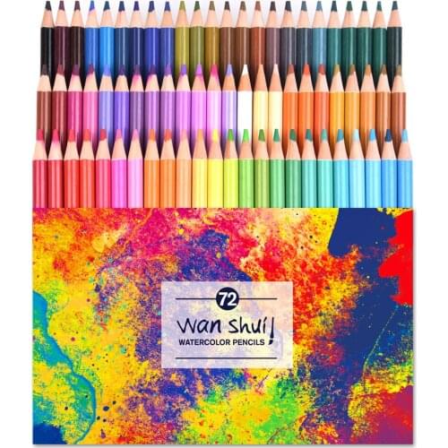 72 Watercolor Pencils Set - Premium Artist Lead 72 Vibrant Colors No Duplicates Pre-sharpened Colored Pencils Ideal for Coloring