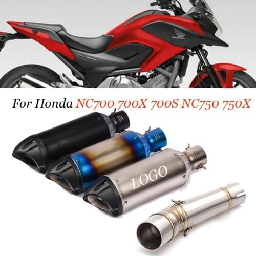 Slip On For Honda NC750 NC750X NC700 NC700X NC700S Motorcycle Exhaust Middle Pipe Escape Moto Modified Muffler DB Killer Sticker