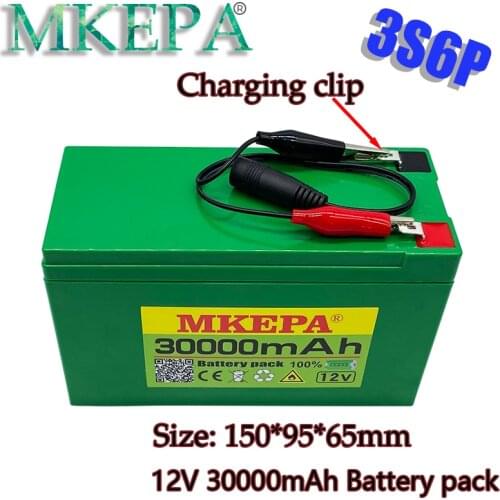 New pattern12V 30Ah 3S6P 18650 lithium battery pack built-in 30Ah high current BMS, used for sprayer, 12.6V30000mAh