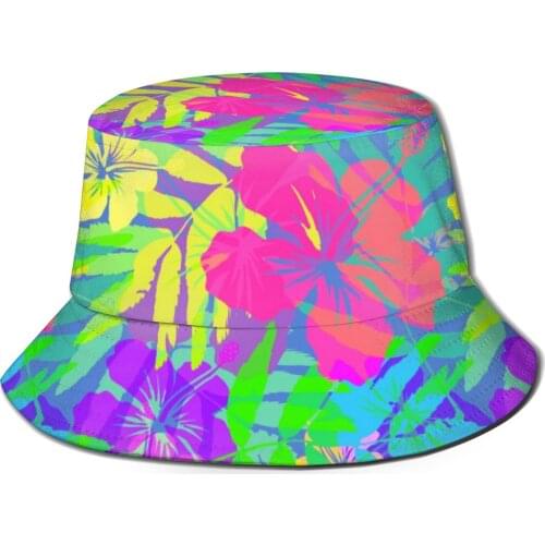 CINESSD 2020 New Fishermans Hat Unisex Fashion Bob Cap Tropical Flowers Leaves Gorros Panama Windproof outdoor Bucket Hat