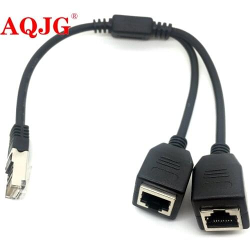 RJ45 Male to 2 Female Converter Adapter Ethernet LAN Network Connector Extension Splitter Cable For PC TV Internet